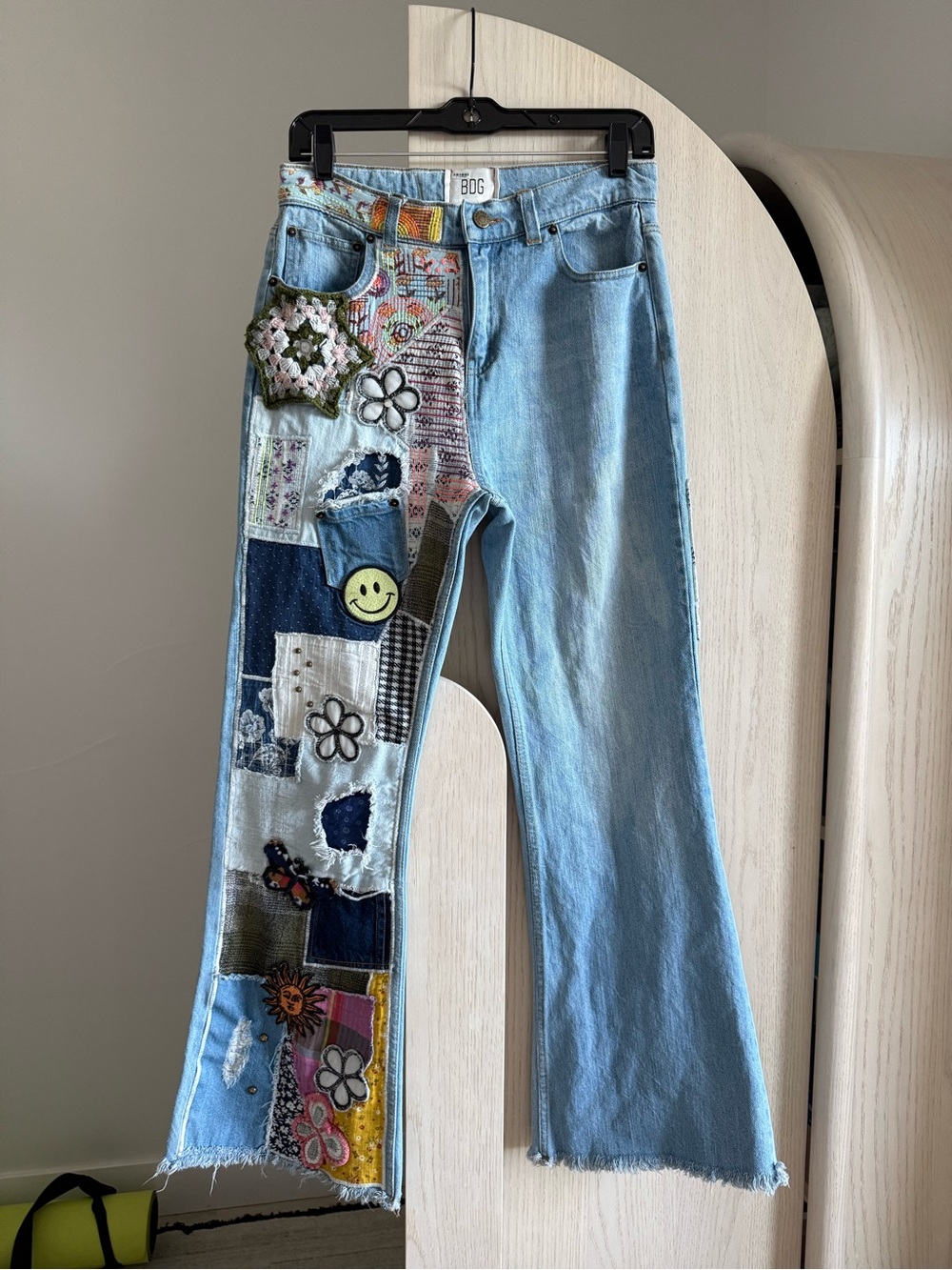 Urban Outfitters Women's BDG Light Blue Denim Patchwork Jeans - Picture 2 of 7